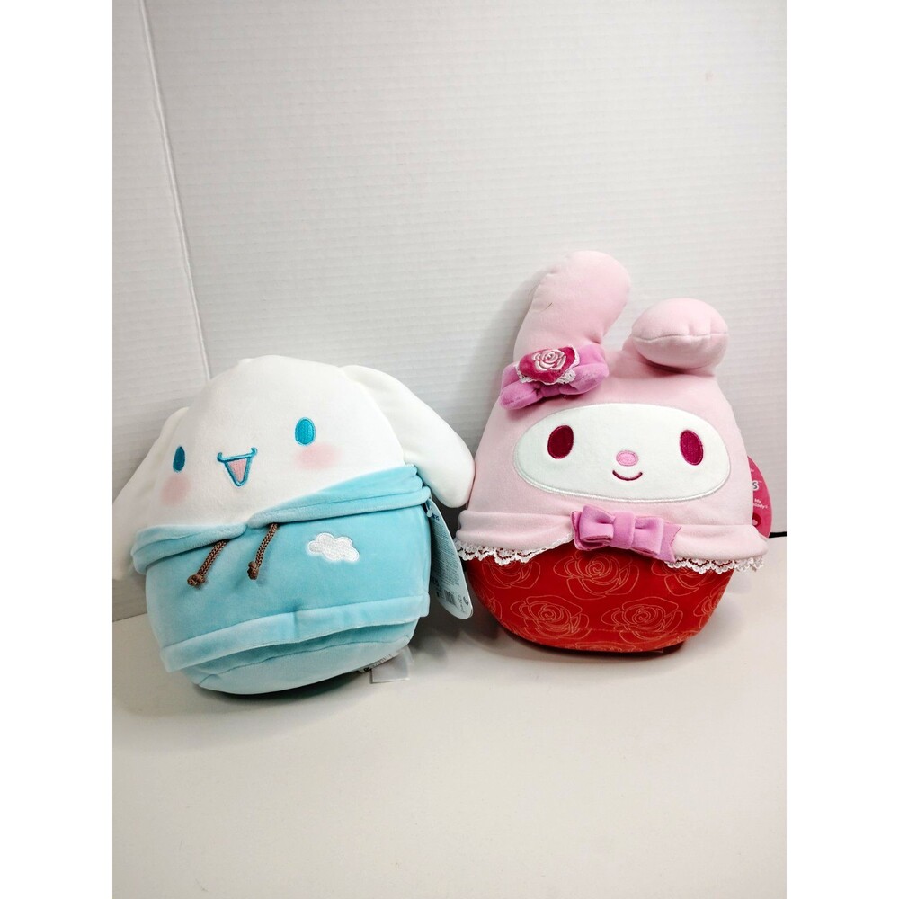 Sanrio Cinnamoroll & My Melody Plush Stuffed Animals, Blue/White/Pink/Red